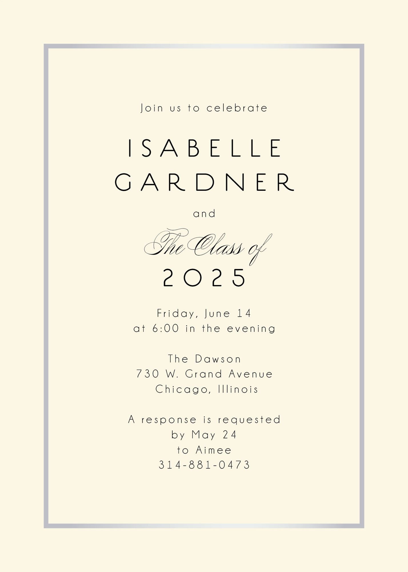 Thin Line Graduation Party Invitation - Image 2