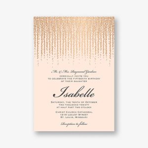 Chandelier Foil Quinceañera Invitation