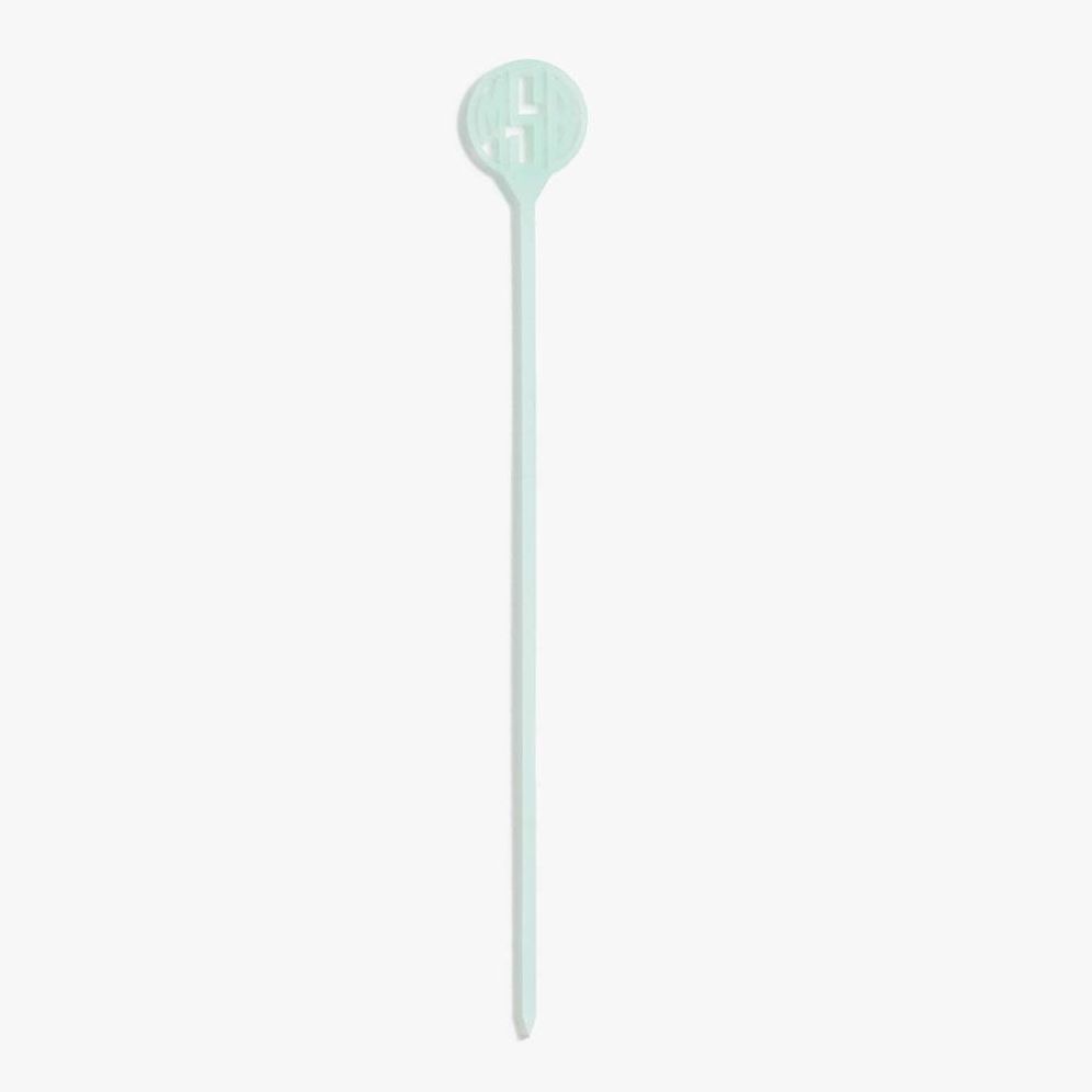 Frosted Green Laser Cut Monogram Skewers