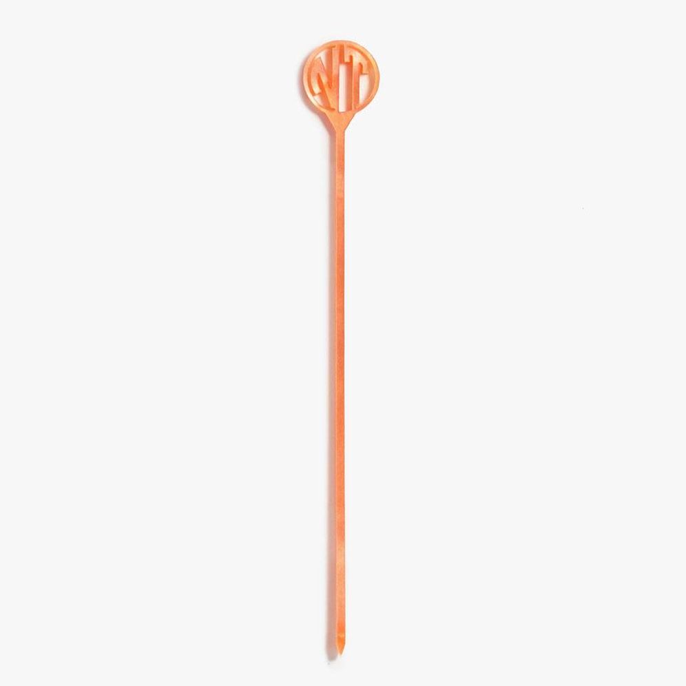 Pearl Coral Laser Cut Monogram Skewers
