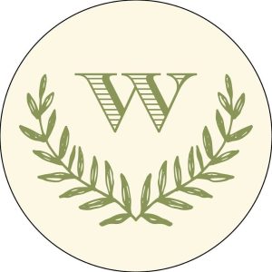 Monogram Laurel Circle Labels