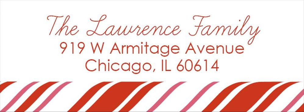 Peppermint Border Holiday Return Address Label