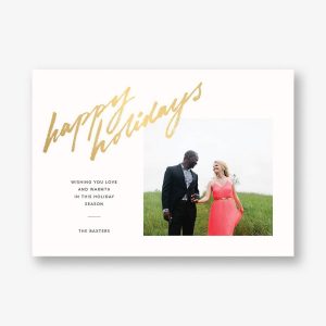 Freehand Filigree Happy Holidays Photo Card