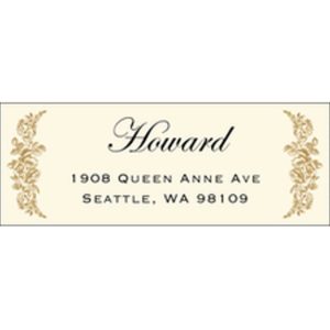 Cream Floral Border Return Address Label