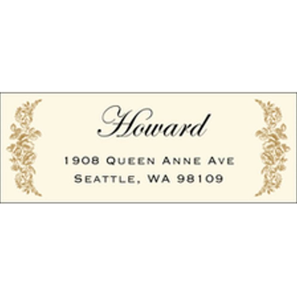 Cream Floral Border Return Address Label