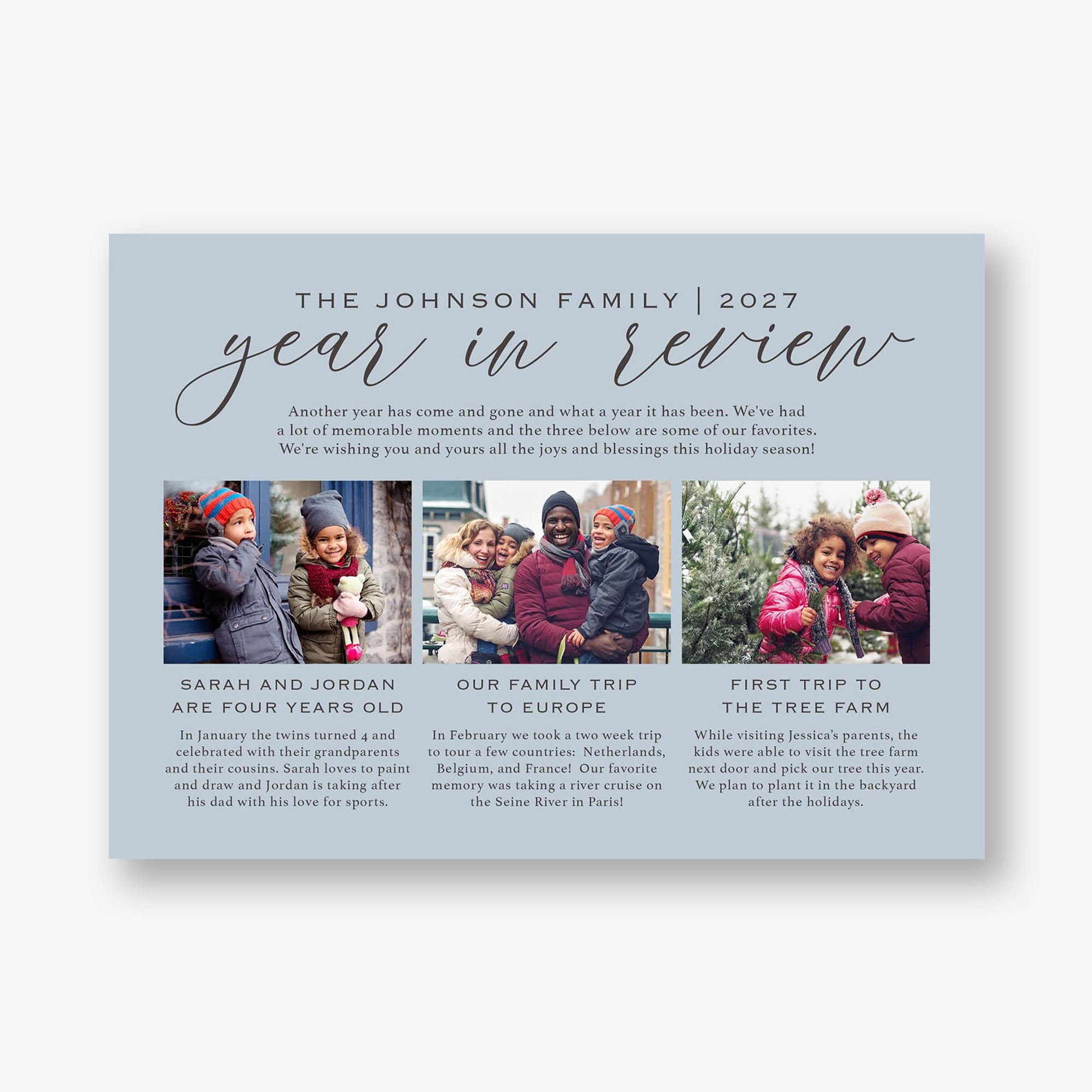 Editorial Year in Review Horizontal Photo Card