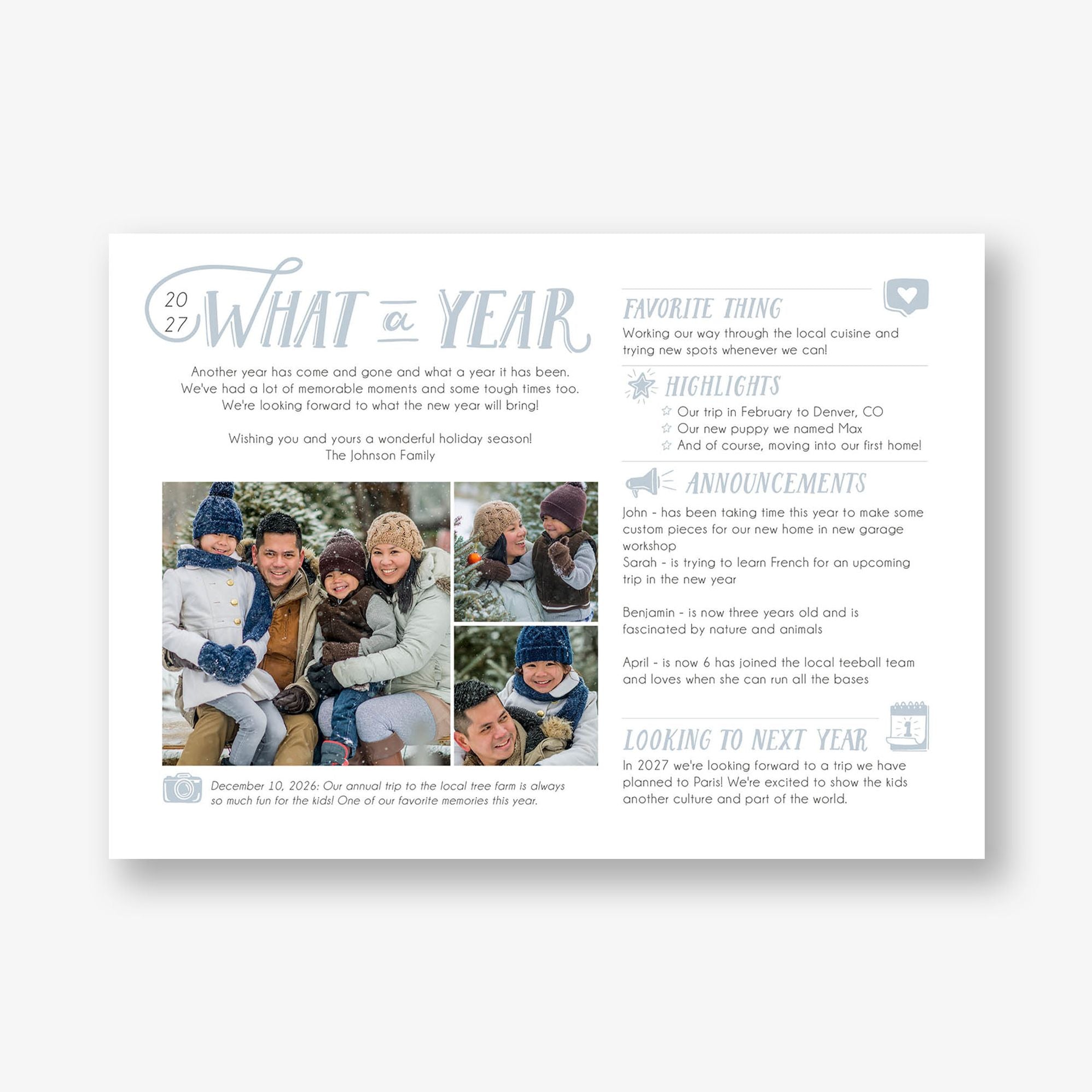What A Year Horizontal Holiday Photo Card