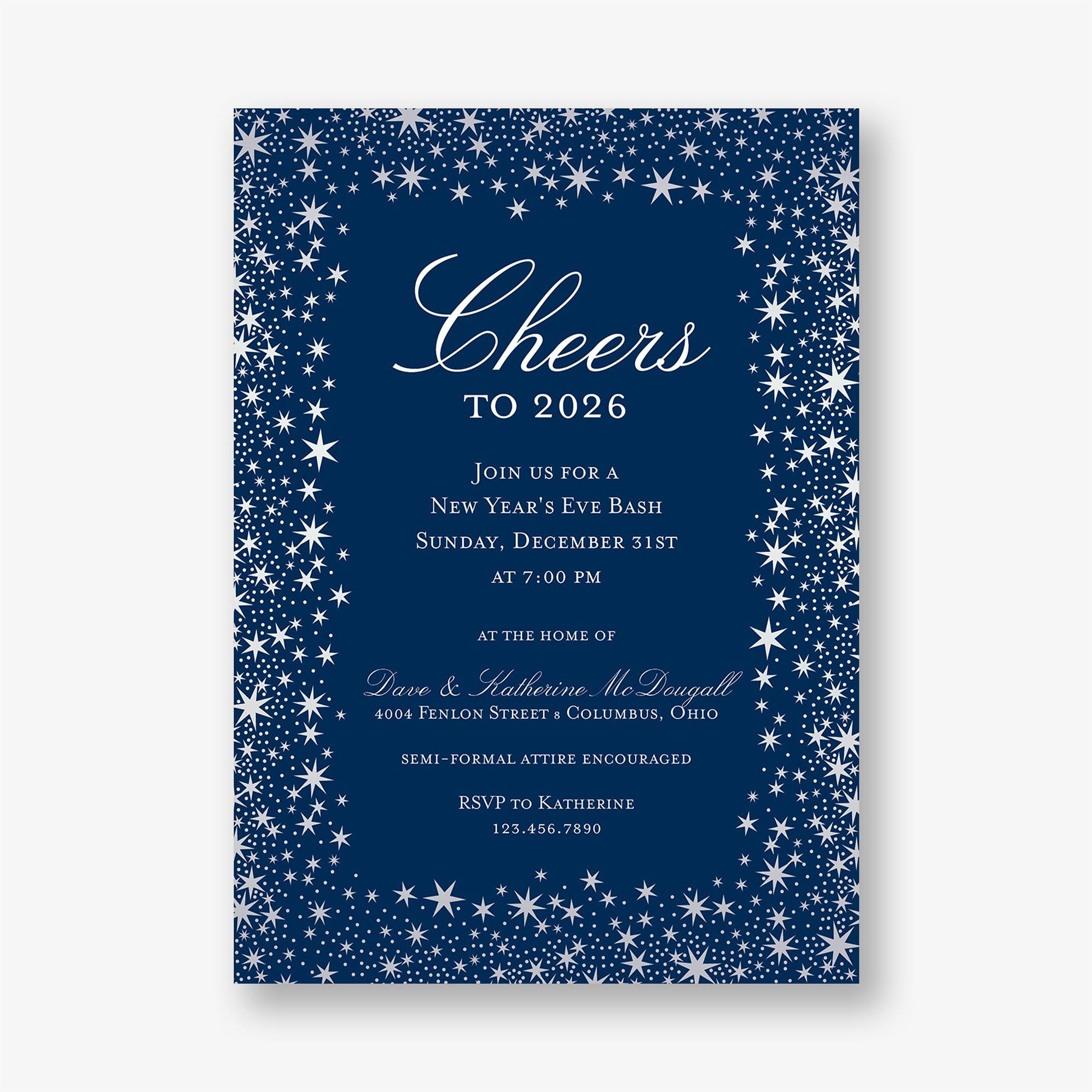 Star Border Foil Party Invitation - Image 2