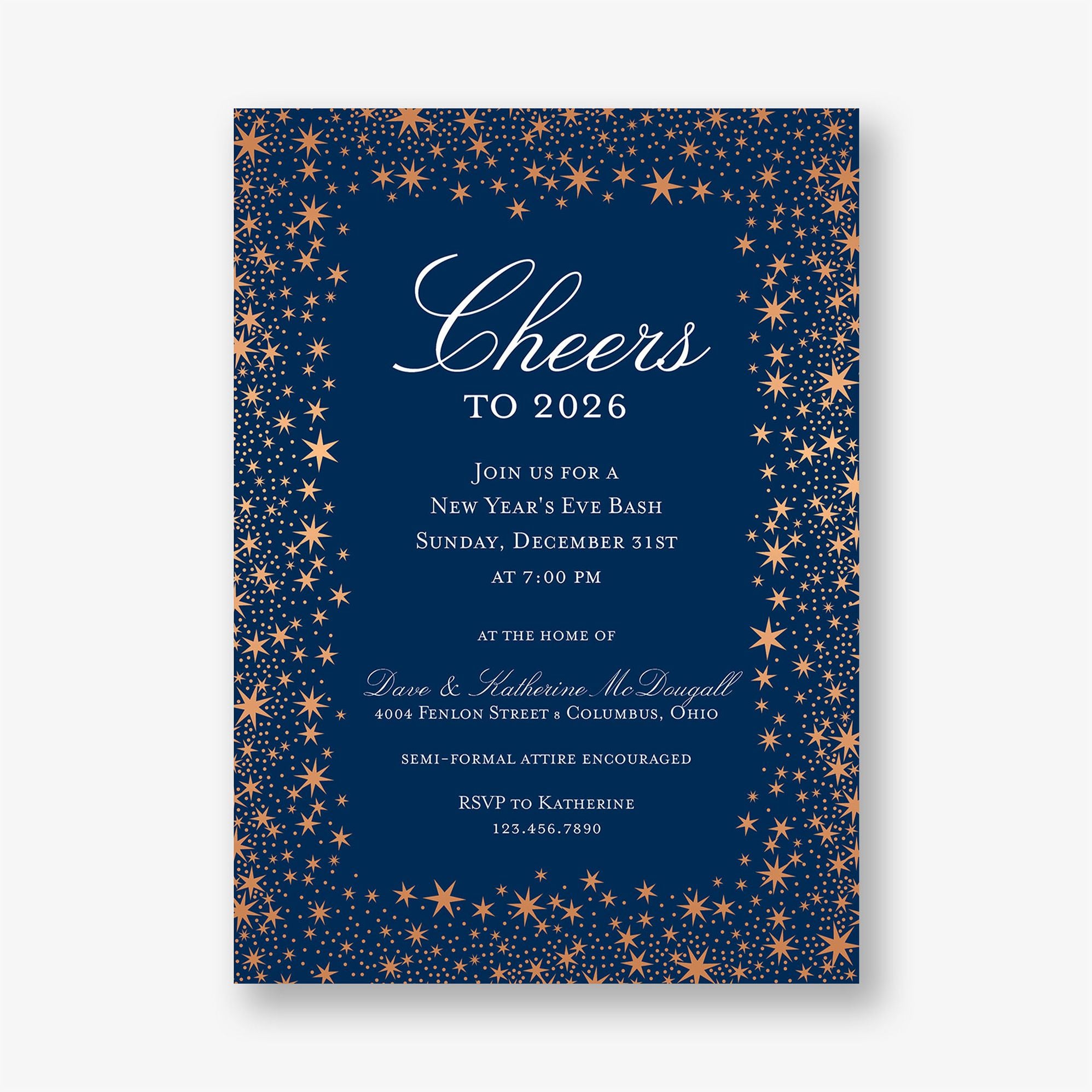 Star Border Foil Party Invitation - Image 3