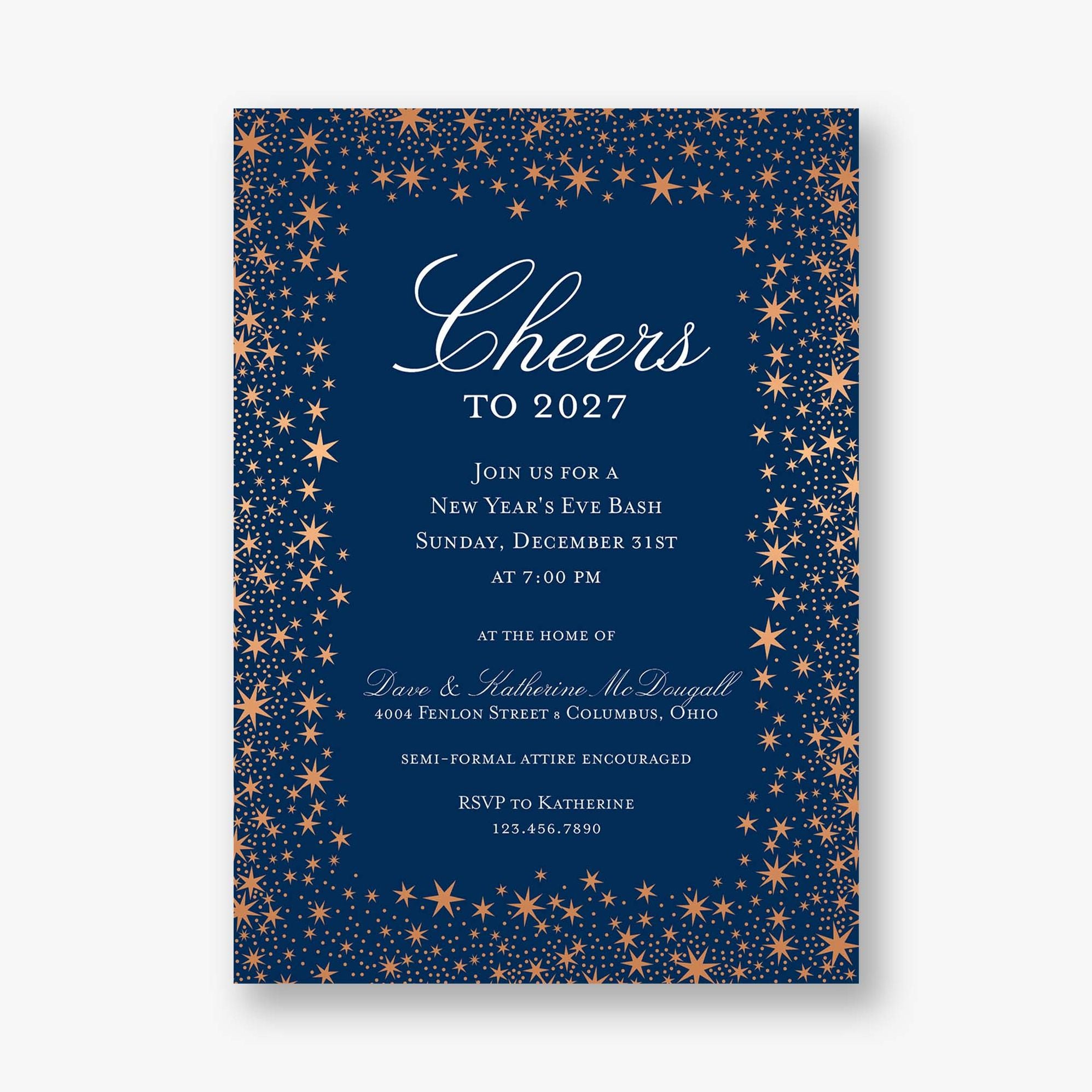 Star Border Foil Party Invitation - Image 6
