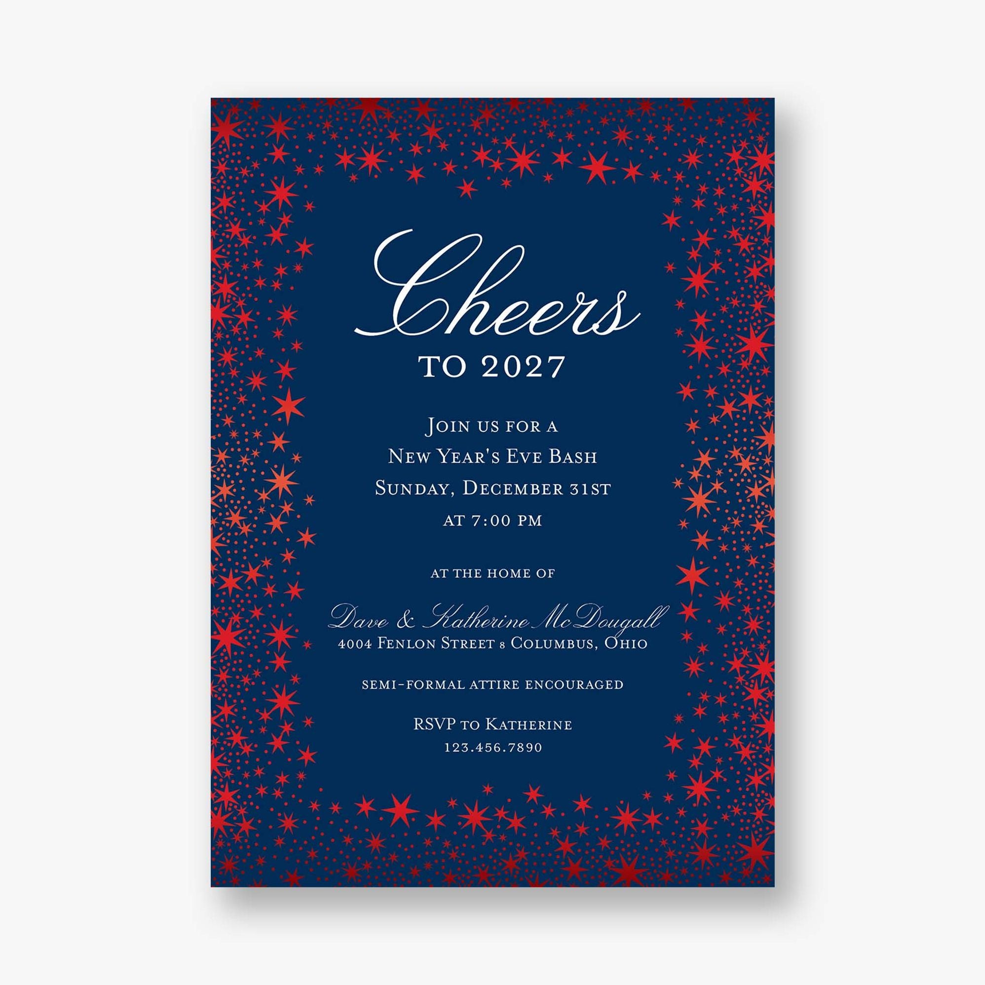 Star Border Foil Party Invitation - Image 7