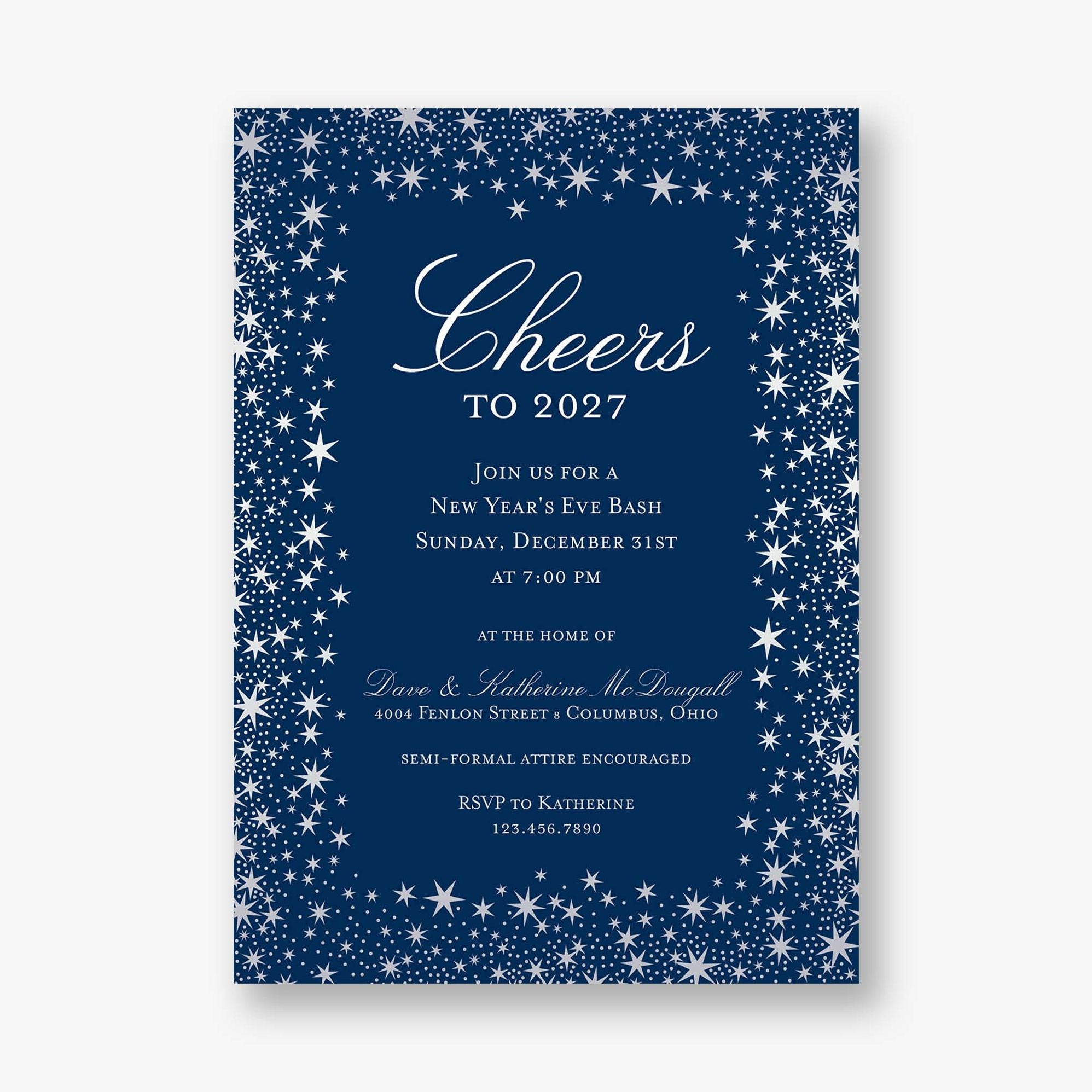 Star Border Foil Party Invitation - Image 8