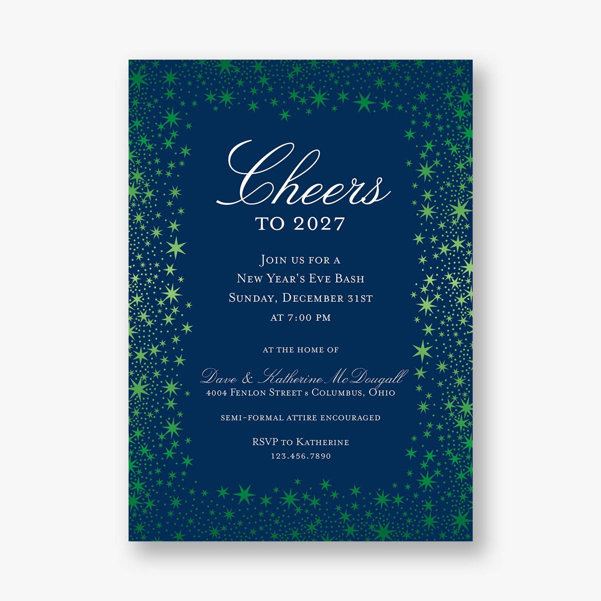 Star Border Foil Party Invitation - Image 9