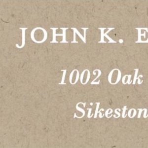 Paper Bag Floral Return Address Label
