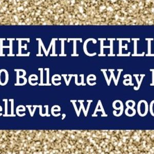 Champagne Glitter Return Address Label