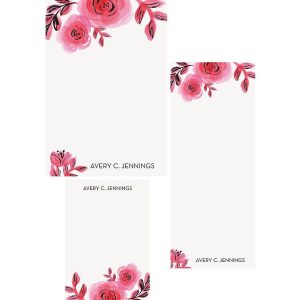 Watercolor Floral Mixed Personalized Notepads