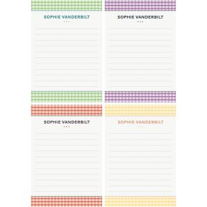 Gingham Personalized Notepad Set
