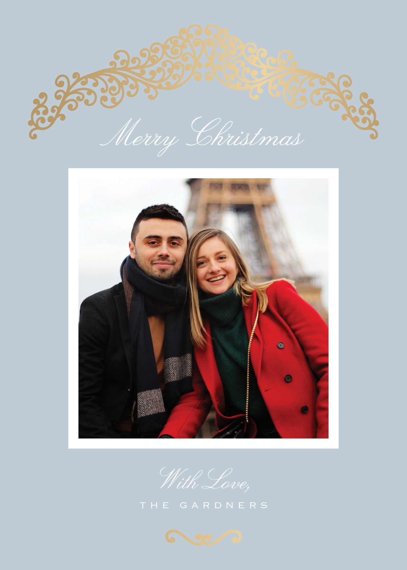Foil Scrollwork Holiday Photo Card - Image 4