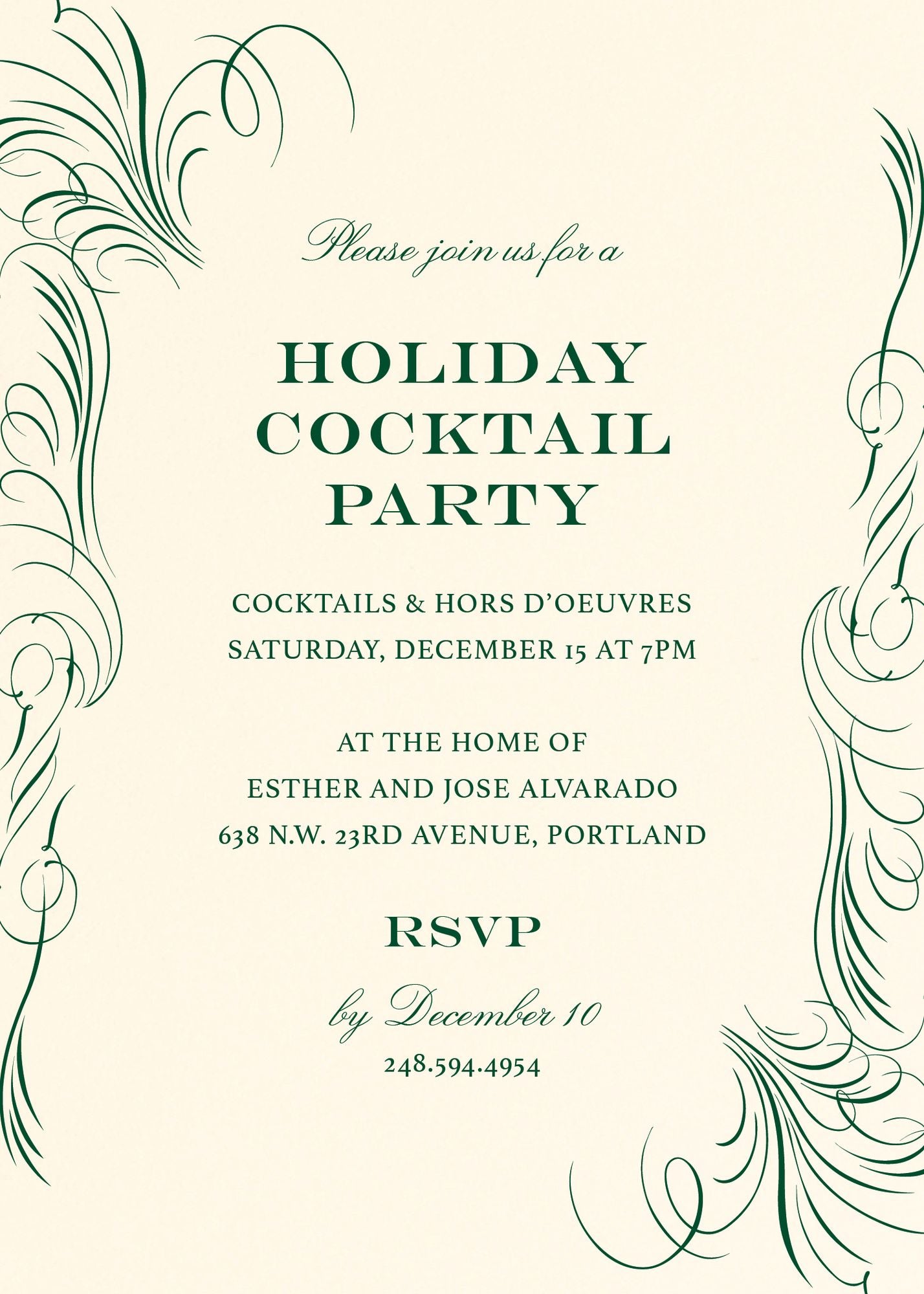 Flourish Holiday Party Invitation - Image 3