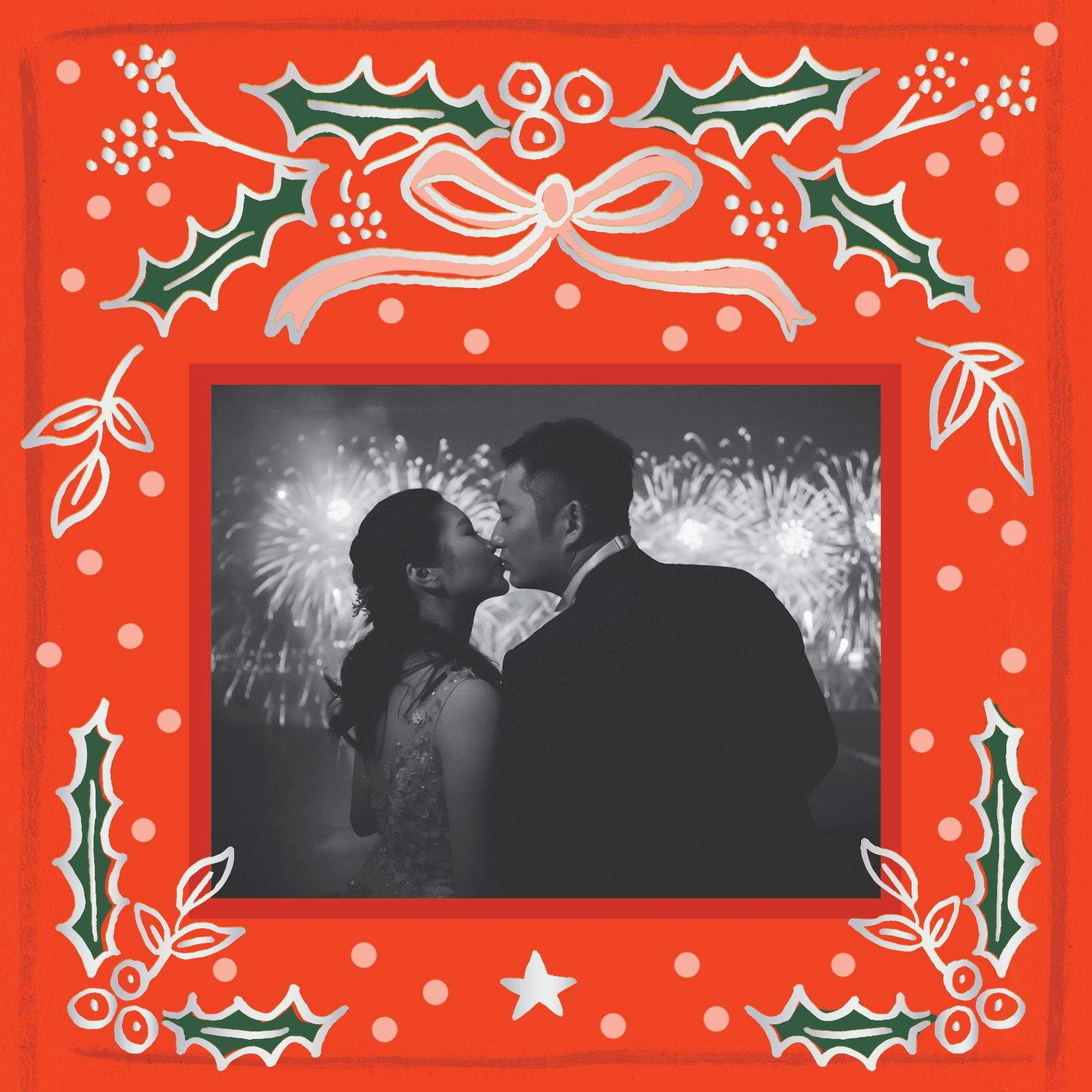Holly Christmas Holiday Photo Card - Image 2