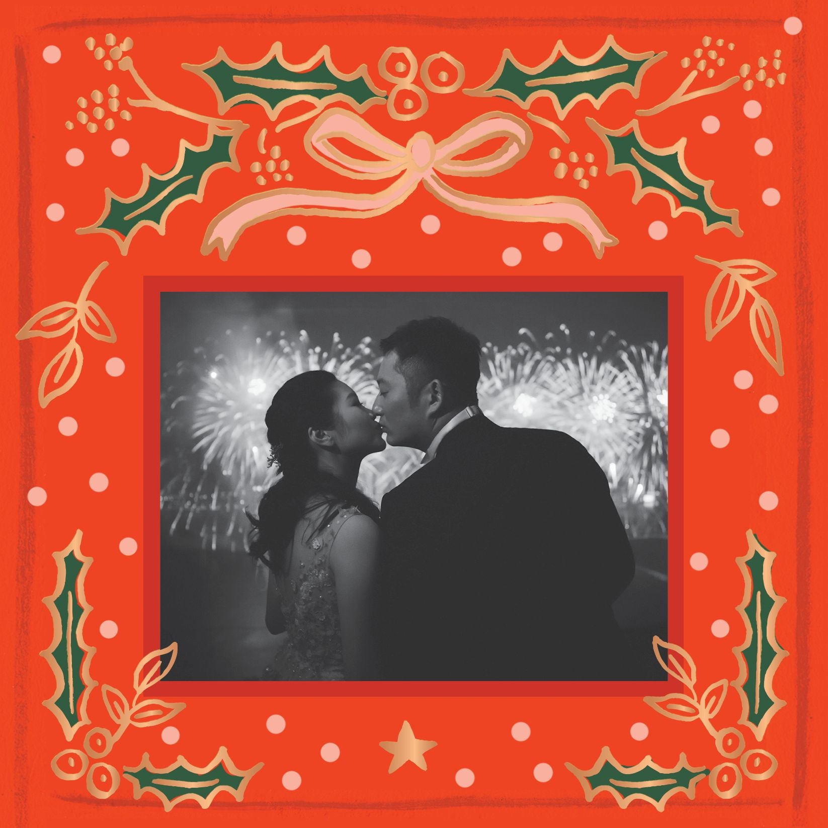 Holly Christmas Holiday Photo Card - Image 3