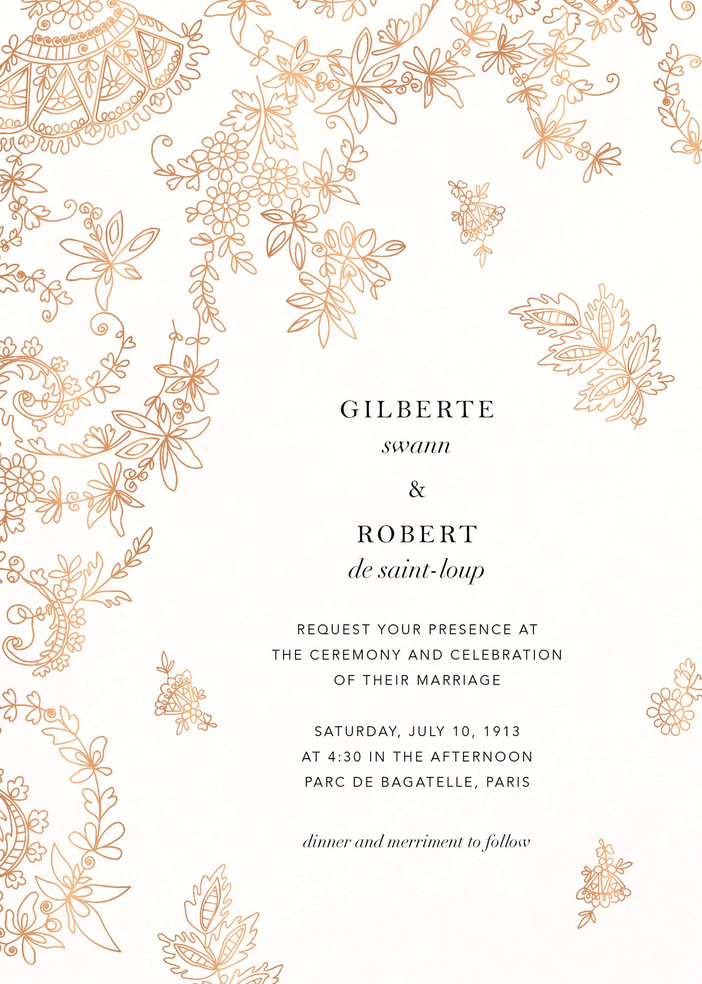 Floral Filigree Wedding Invitation - Image 2