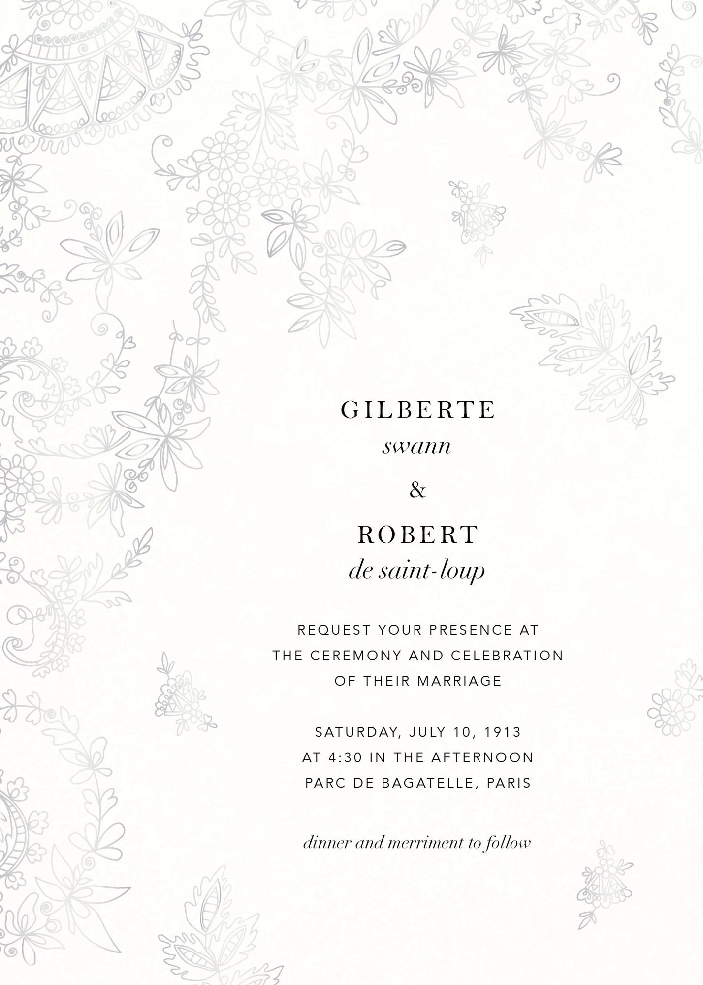Floral Filigree Wedding Invitation - Image 3