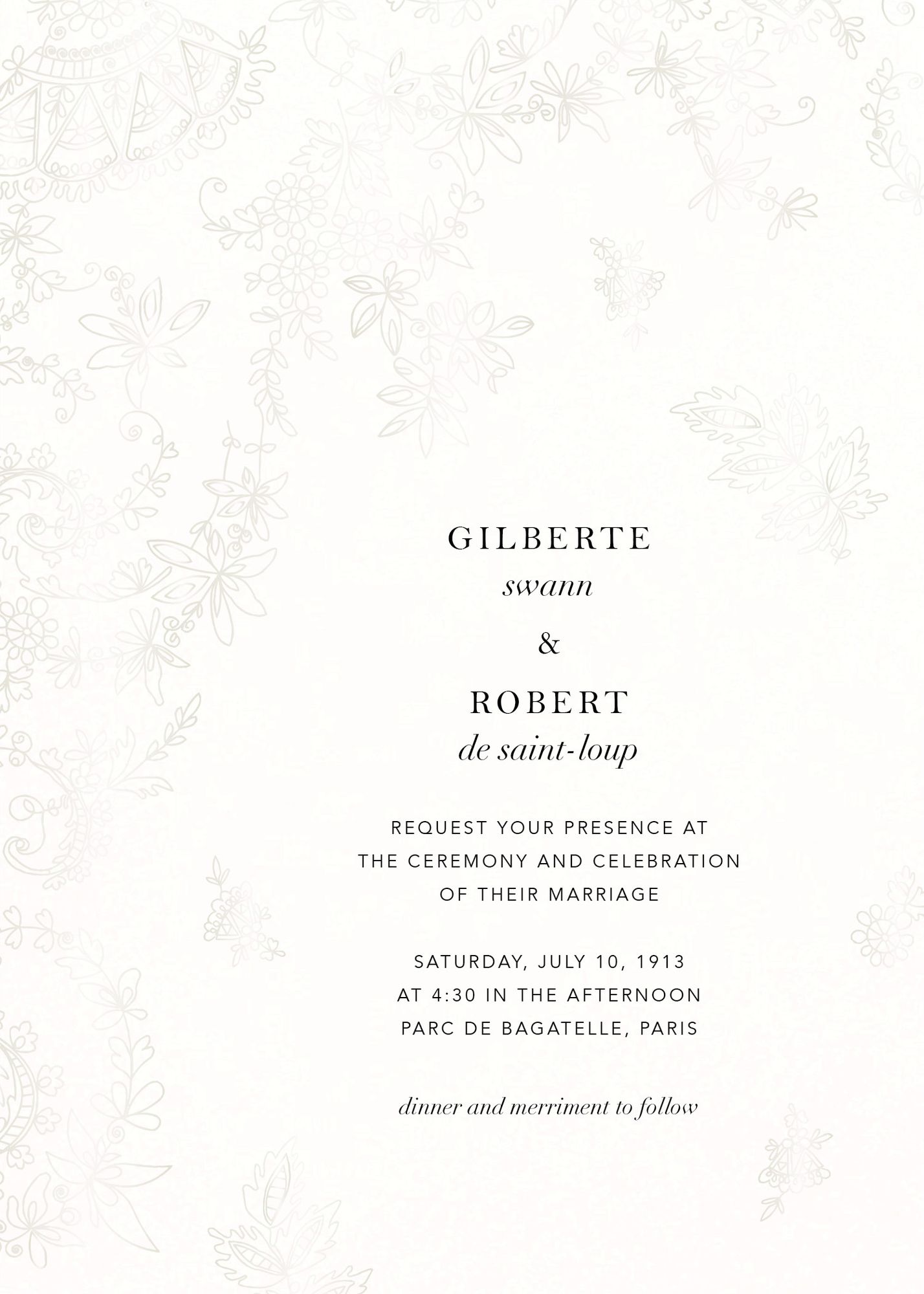 Floral Filigree Wedding Invitation - Image 4