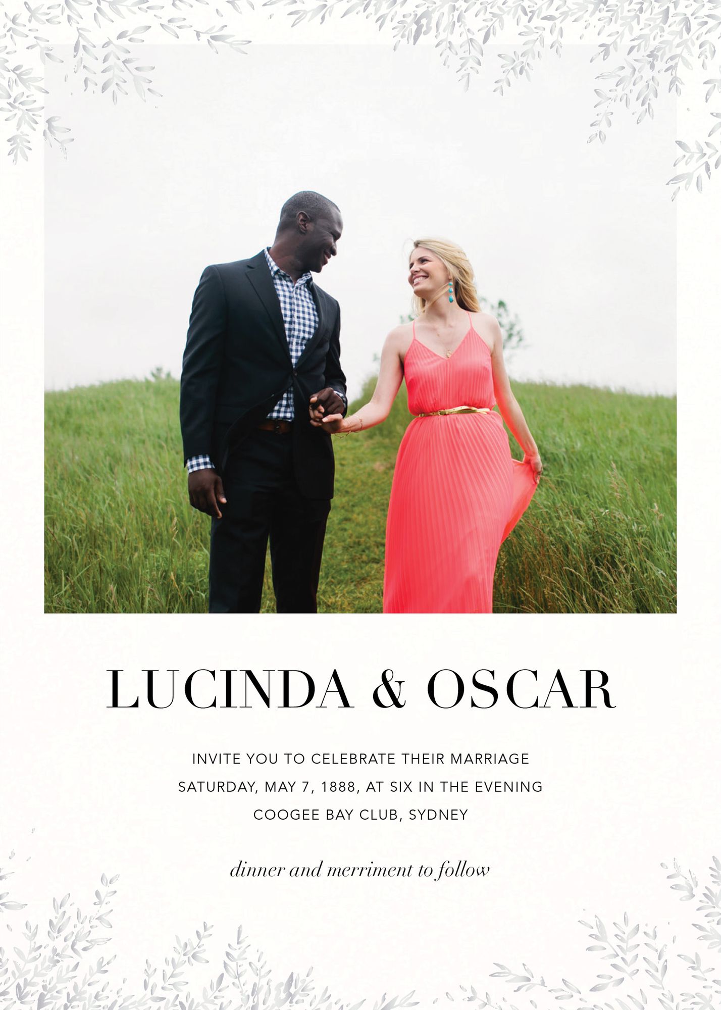 Leaves of Gold Photo Wedding Invitation - Image 4