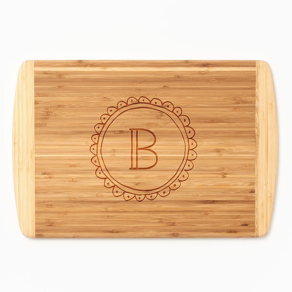 Hand Drawn Scallop Two-Tone Cutting Board