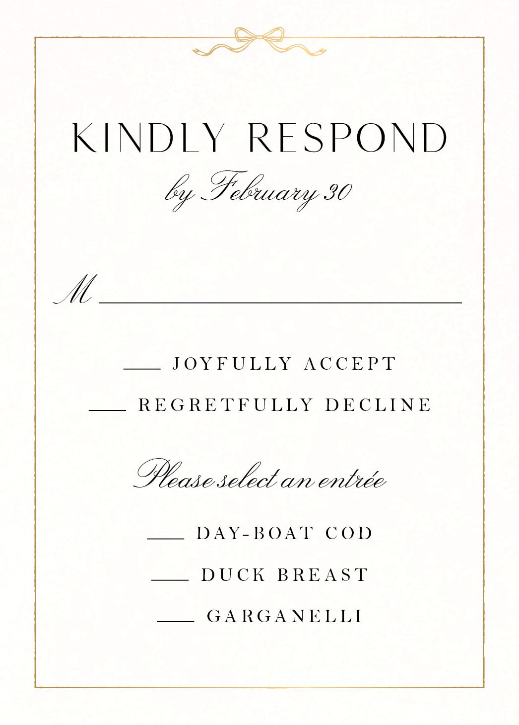 Bow Border Foil Response Card - Image 2