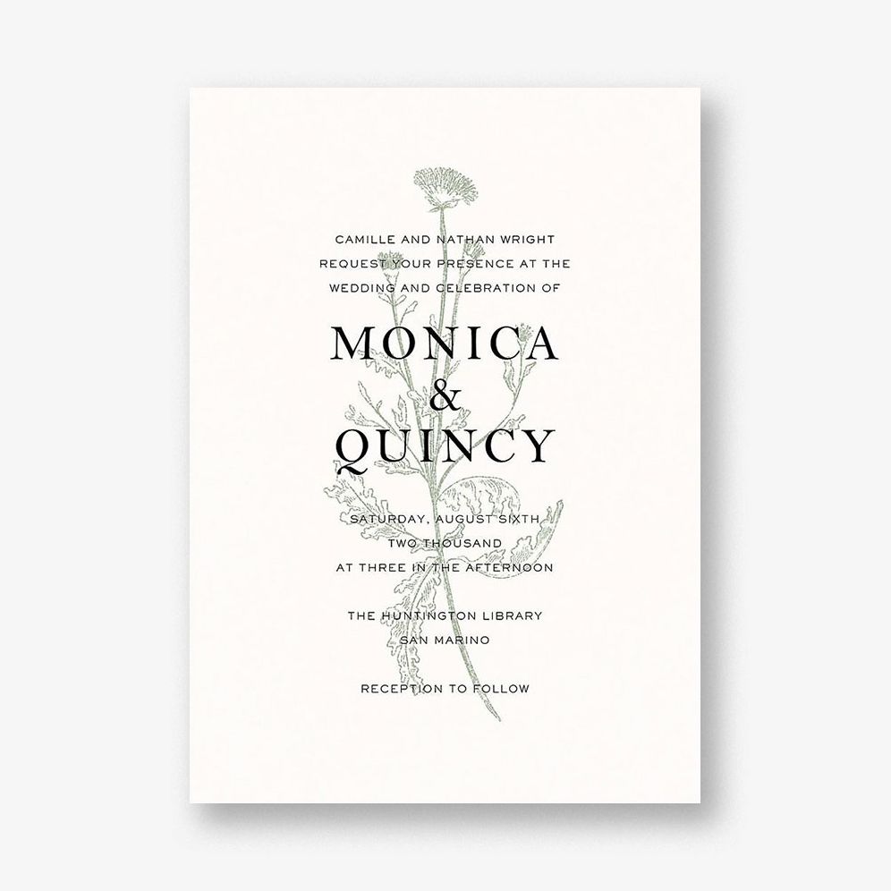 Fine Dandelion Wedding Invitation