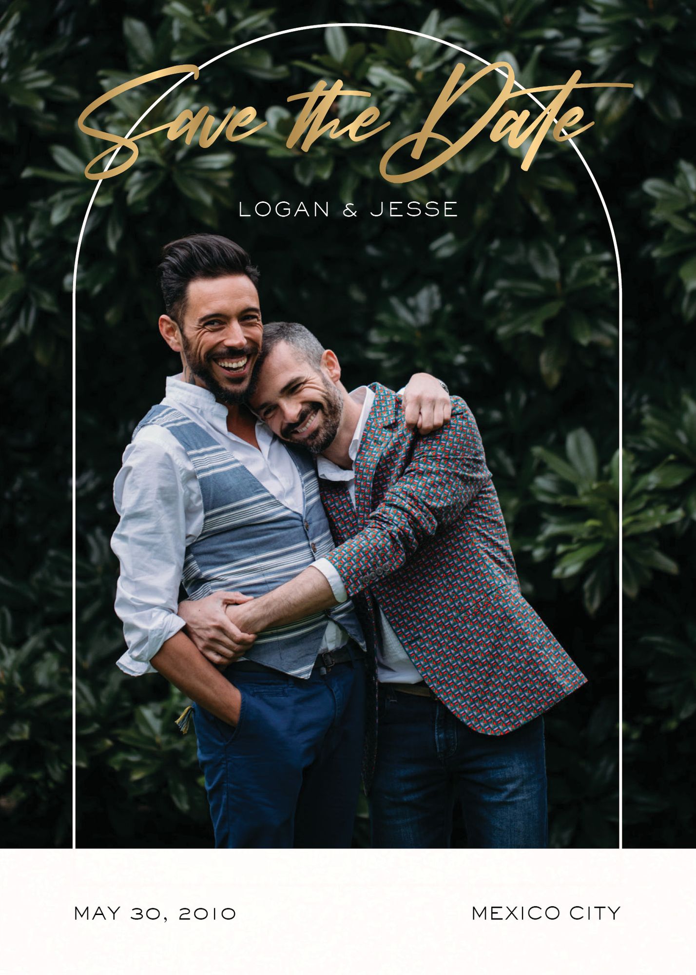 Slender Arch Foil Save the Date Card - Image 3