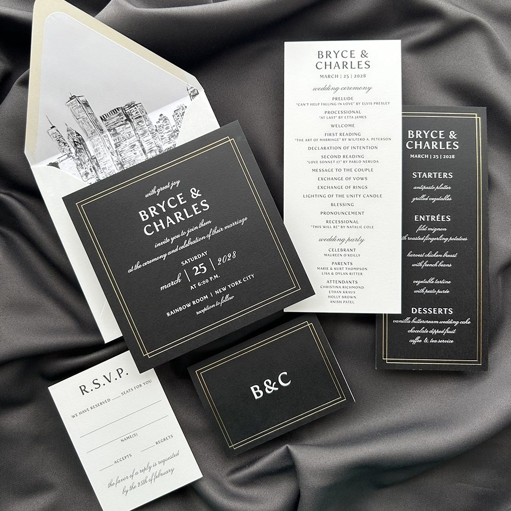 Duo Border Wedding Invitation - Image 2
