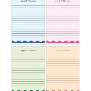 Bright Scallops Personalized Notepad Set