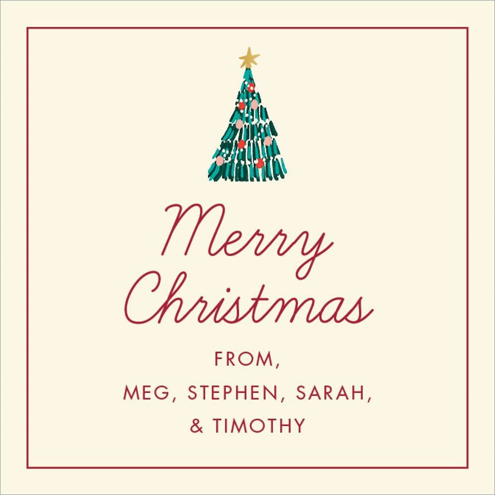 Vintage Garland Tree Holiday Gift Tag Label