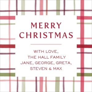 Cozy Watercolor Plaid Holiday Gift Tag Label