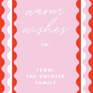Retro Ric Rac Holiday Gift Tag Label
