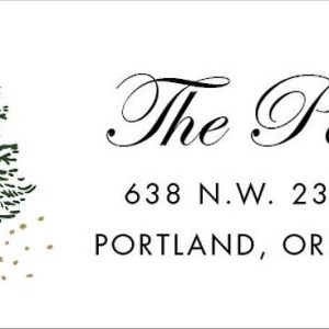 Snowy Winter Green Tree Holiday Return Address Label