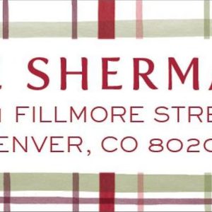 Cozy Watercolor Plaid Holiday Return Address Label