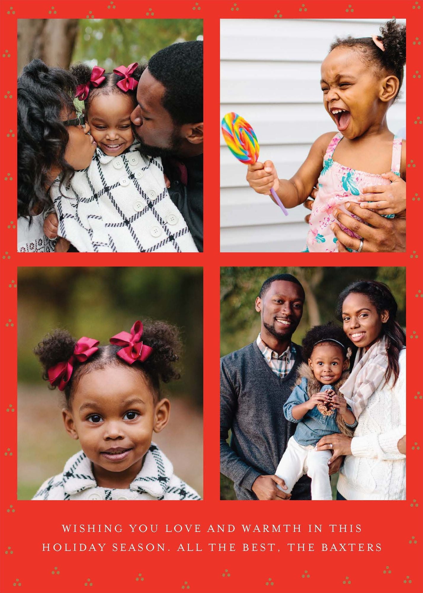 Red Ribbon Holiday Photo Card - Image 2