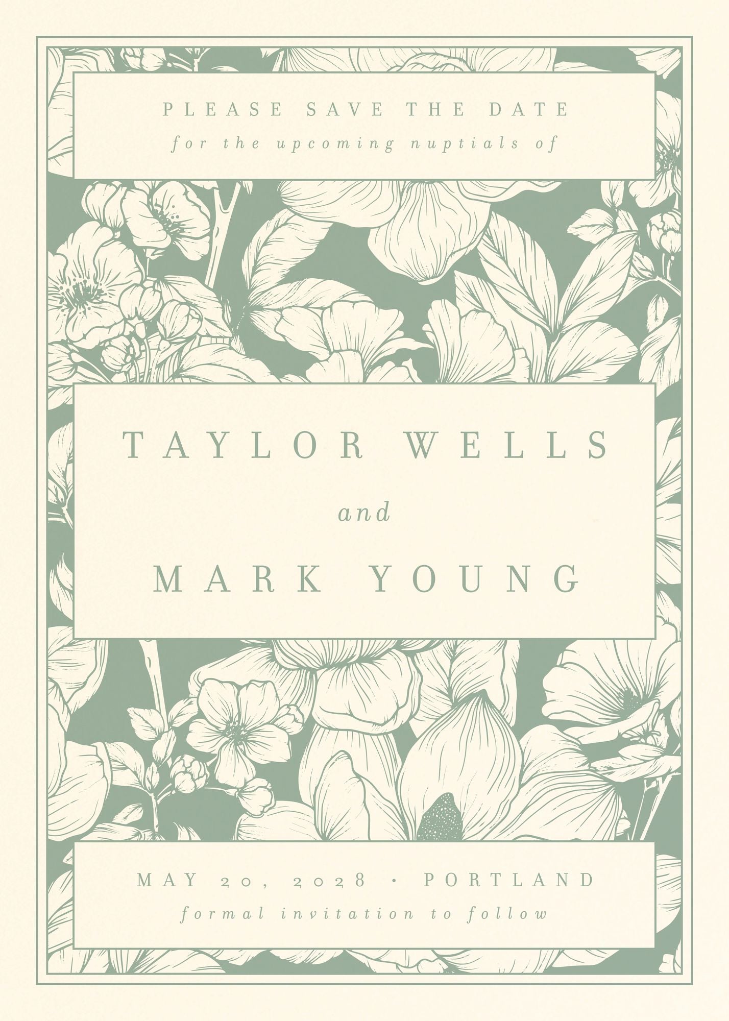 Vintage Floral Book Cover Save the Date - Image 2