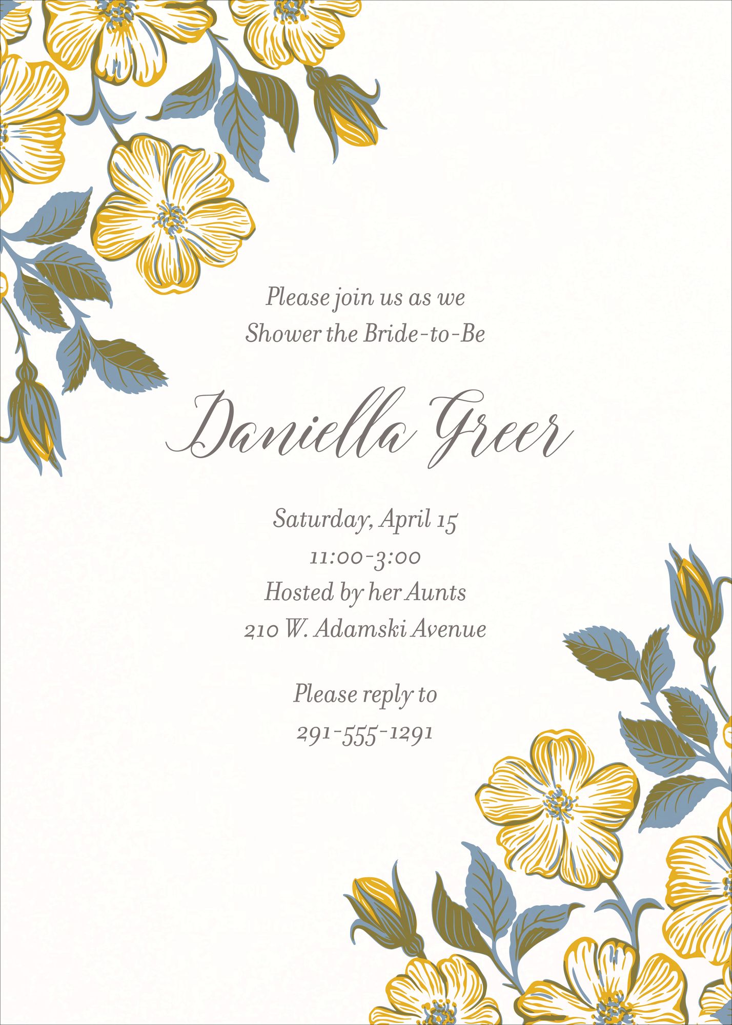 Dogwood Bunch Bridal Shower Invitation - Image 2