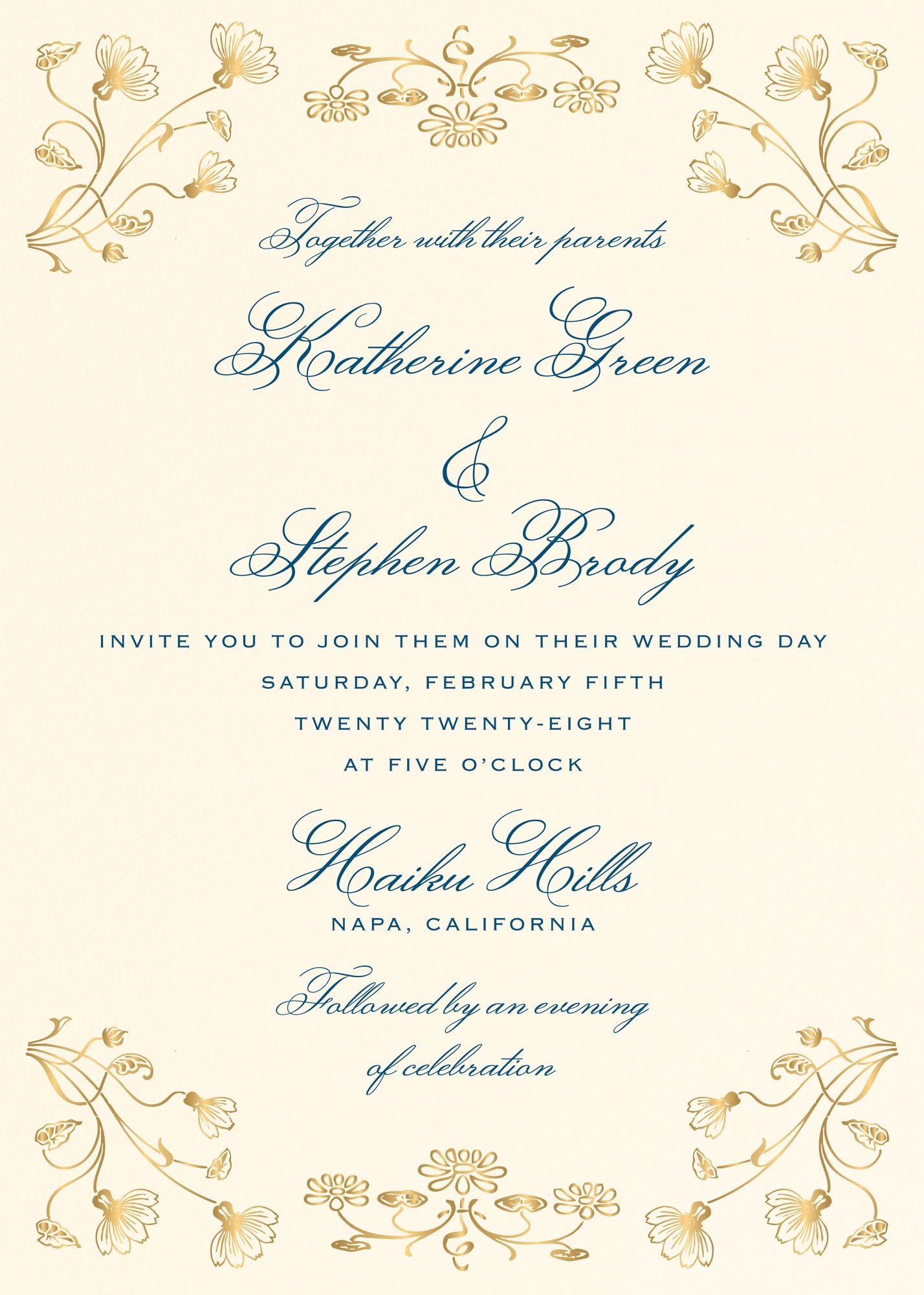 Nouveau Poppy Foil Wedding Invitation - Image 2