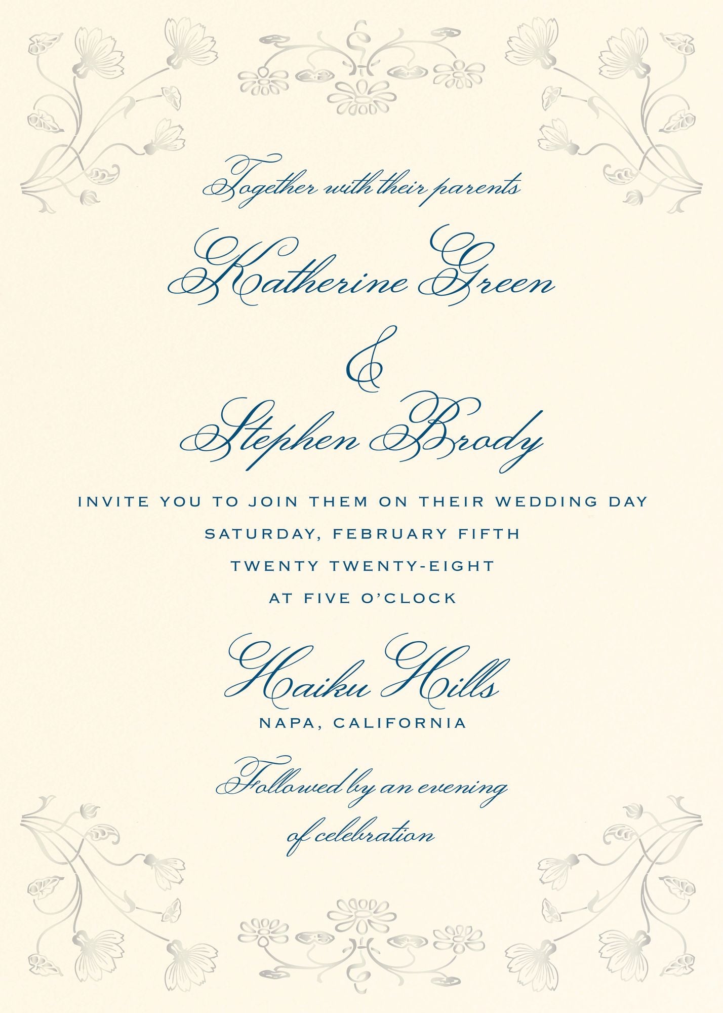 Nouveau Poppy Foil Wedding Invitation - Image 3