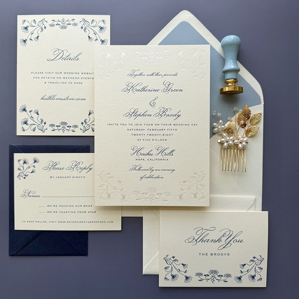 Nouveau Poppy Foil Wedding Invitation - Image 5