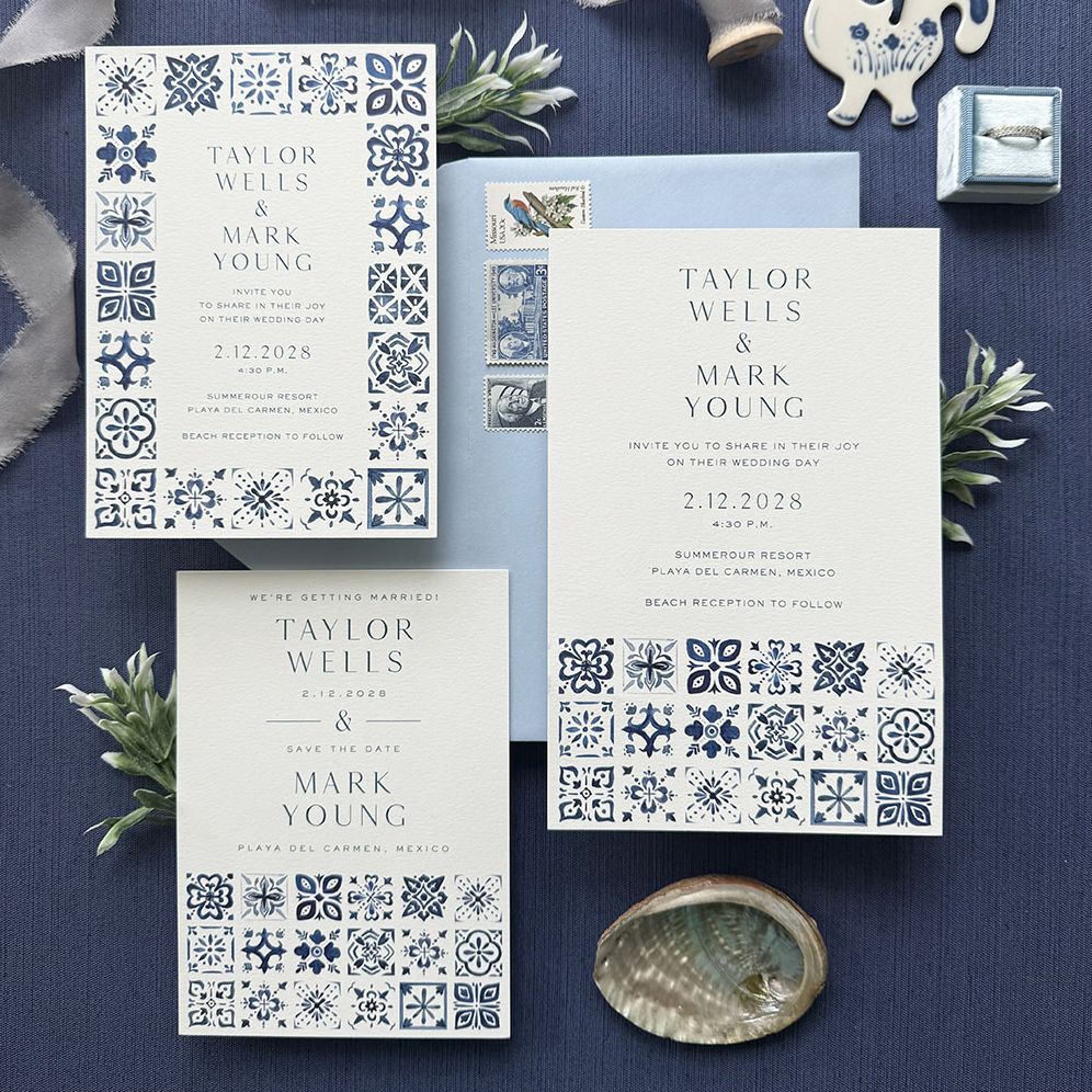 Indigo Riviera Wedding Invitation - Image 2