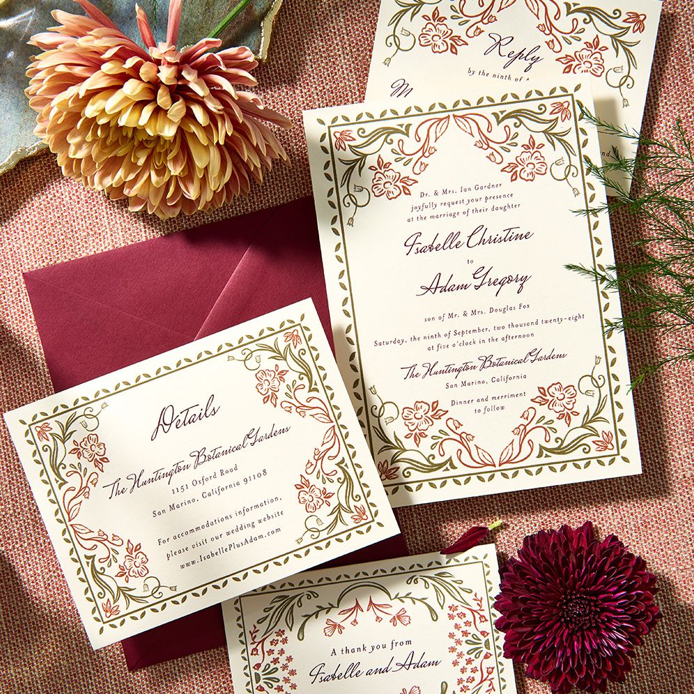 Ornamental Autumn Wedding Invitation - Image 3