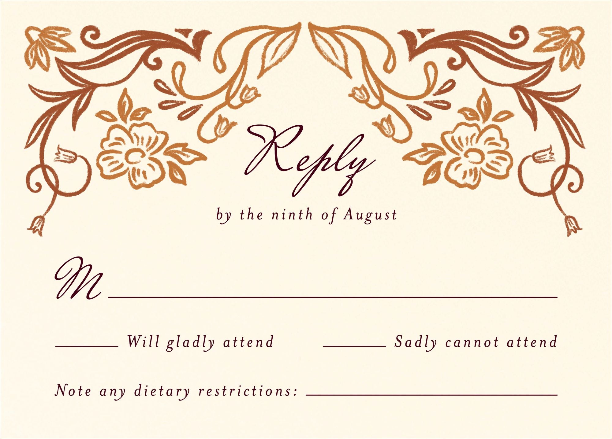 Ornamental Autumn Response Card - Image 2