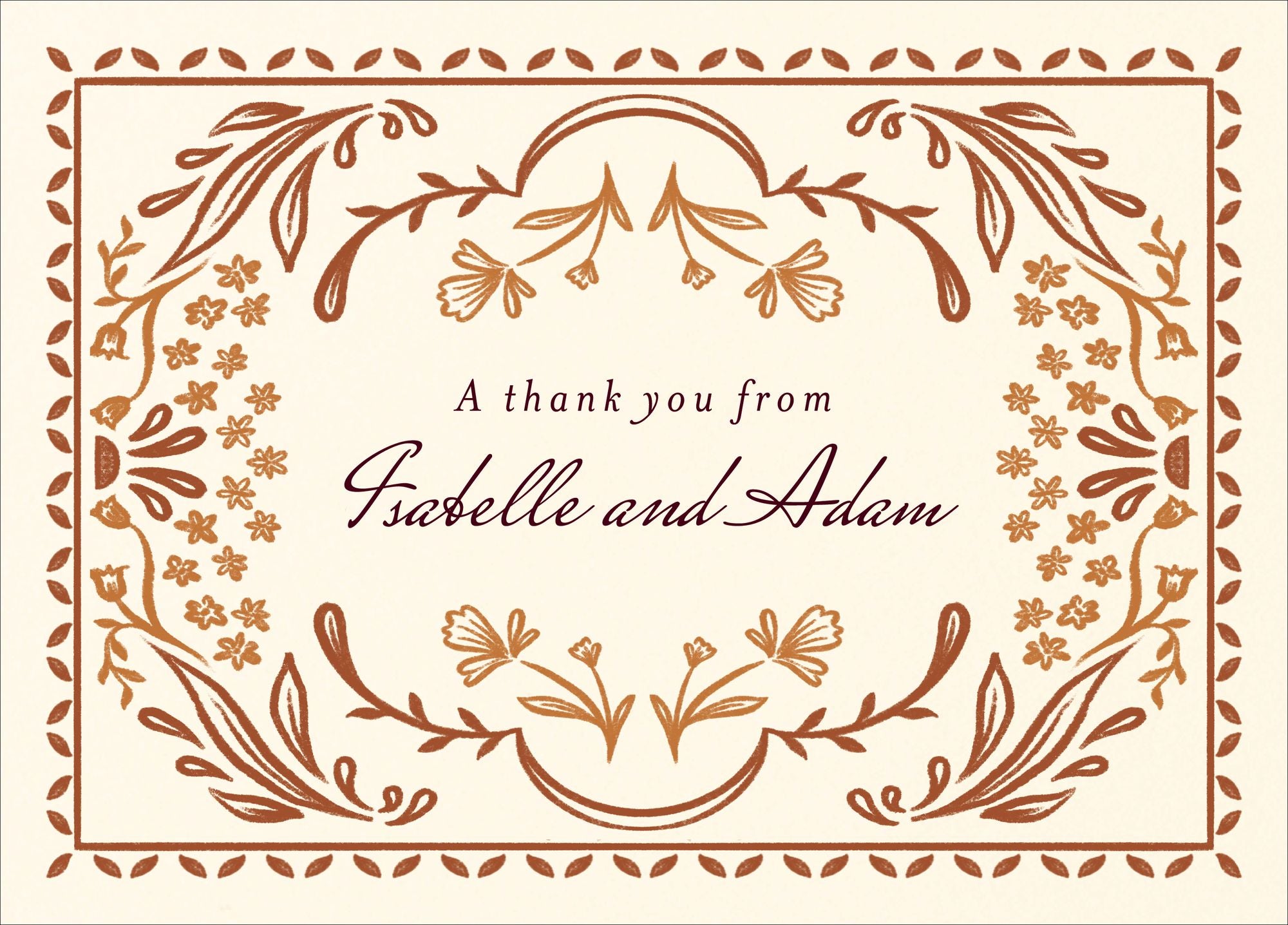 Ornamental Autumn Thank You Card - Image 2